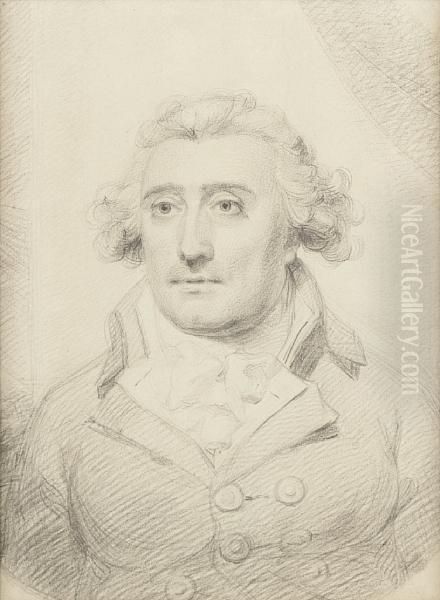 Portrait Of Philip James De Loutherbourg, Bust-length by Sarah Singleton