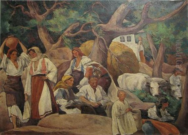 Smbata La Amiaza Oil Painting by Ion Theodorescu Sion