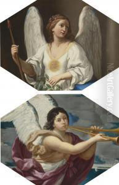 An Allegory Of Fame And An Allegory Of Virtue Oil Painting by Elisabetta Sirani