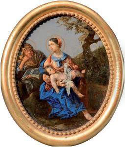 Vierge A L'enfant Et Sainte Anne Oil Painting by Elisabetta Sirani