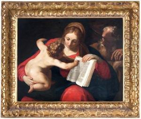 Sacra Famiglia Oil Painting by Giovanni Andrea Sirani