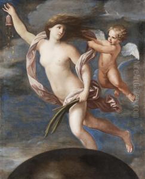 Fortune And Cupid Oil Painting by Giovanni Andrea Sirani