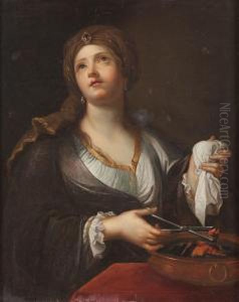 Heilige Agatha Von Catania Oil Painting by Giovanni Andrea Sirani