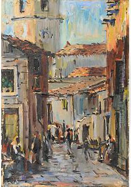 Vicolo Tra Le Case Oil Painting by Albert Sirk