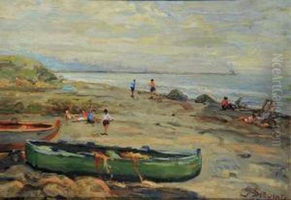 Marina Di Pra' Oil Painting by Giovanni Sirombo