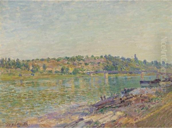 Les Coteaux De La Celle-sous-moret, Vus De Saint-mammes Oil Painting by Alfred Sisley