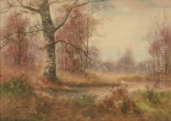 Indiana Autumn Landscape Oil Painting by Edward R. Sitzman