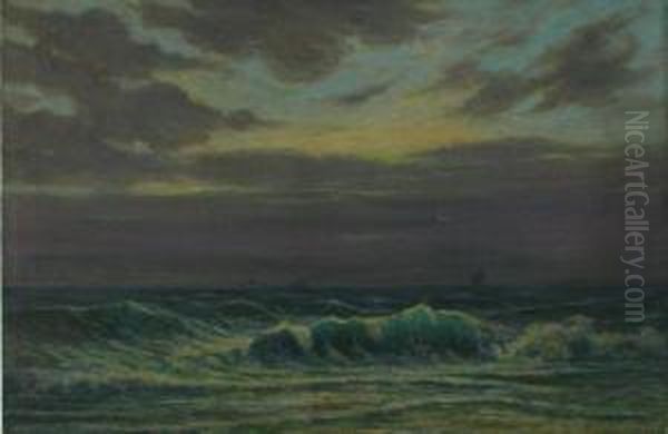 Stormy Sea Oil Painting by Edward R. Sitzman