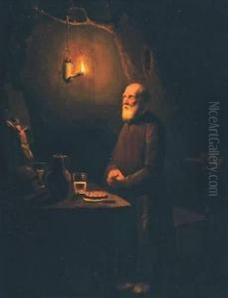 De Kluizenaar Oil Painting by Pieter Gerardus Sjamaar