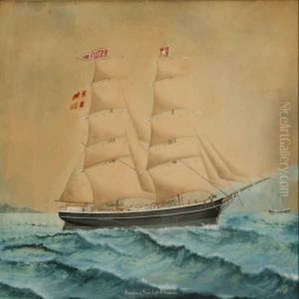 The Danish Brig Annine Of Vejle Oil Painting by Lars Petter Sjostrom