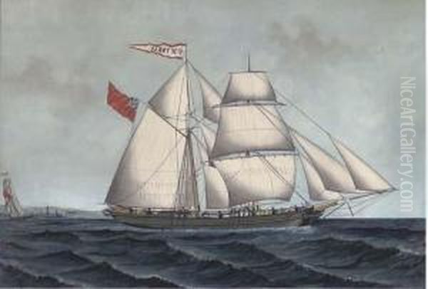 The Schooner Victoria Of Blyth Oil Painting by Lars Petter Sjostrom