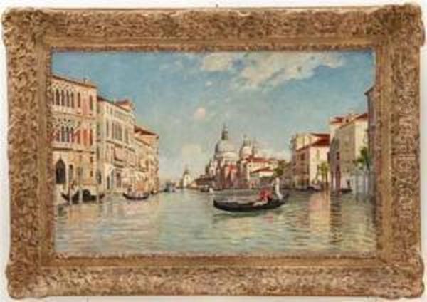 Grand Canal Overlooking Santa Maria Della Salute Oil Painting by Carl Skanberg