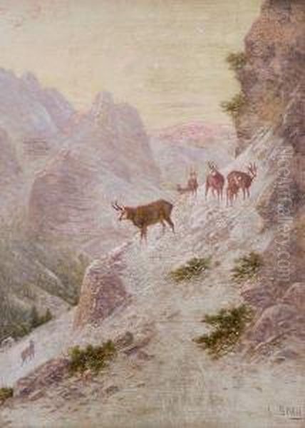 Zwei Gemalde Oil Painting by Louis Skell