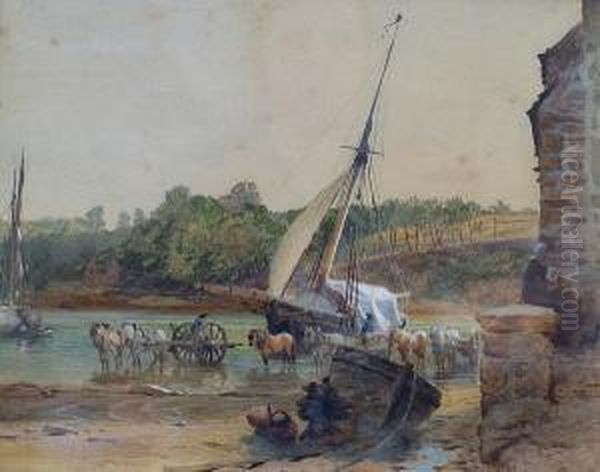 Loading The Boat Oil Painting by Frederick John Skill