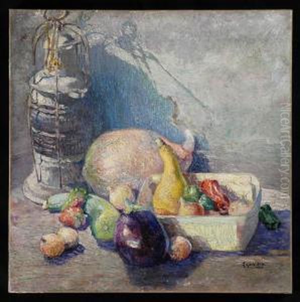 Still Life With Vegetables Oil Painting by Sigurd Skou