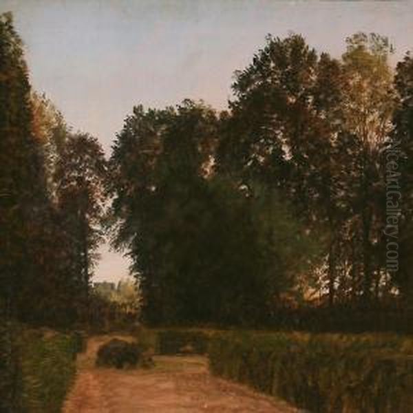 Path In The Garden, Nyso Oil Painting by P. C. Skovgaard