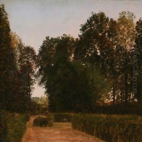 Path In The Garden Oil Painting by Peter Christian T. Skovgaard