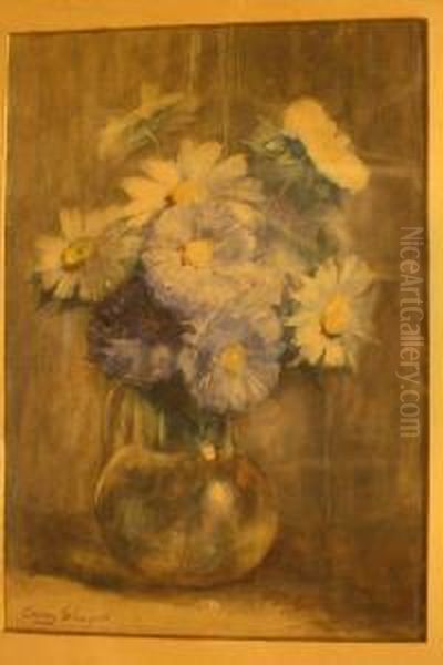 Gerbera's In Glazen Pot Oil Painting by Corry Slager