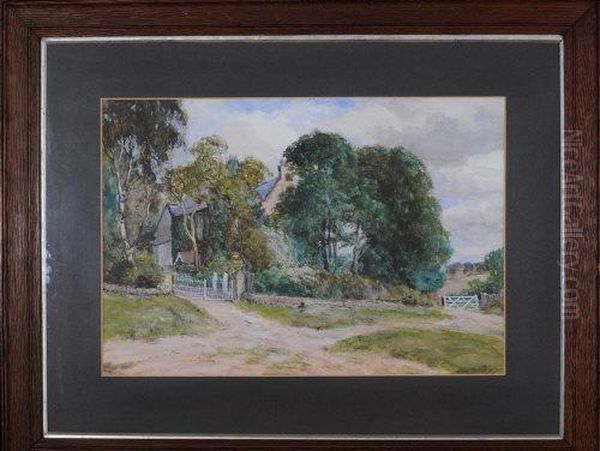 A Country House Oil Painting by John Falconar Slater