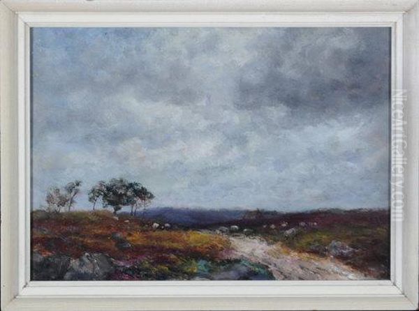 A Moorland Scene With Sheep Oil Painting by John Falconar Slater