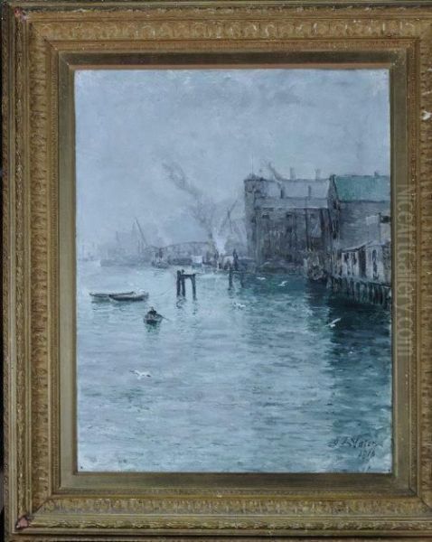 North Shields Harbour Oil Painting by John Falconar Slater