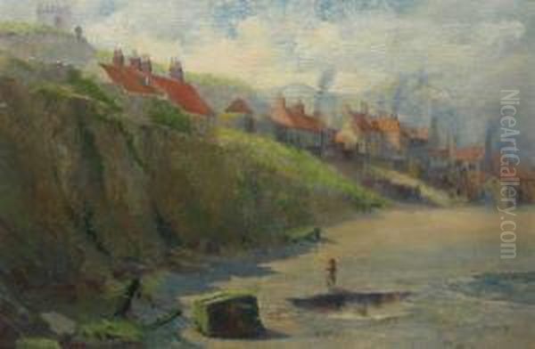 Tate Hill Sands Whitby Oil Painting by Walter James Slater