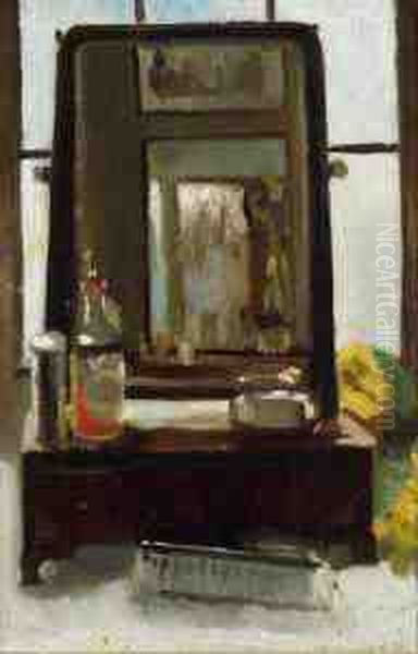 Dressing Table Mirror Oil Painting by James Sinton Sleator