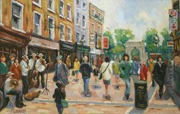 The Top Of Grafton Street Oil Painting by James Sinton Sleator