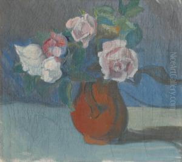 Bouquet De Fleurs Oil Painting by Wladyslaw Slewinski