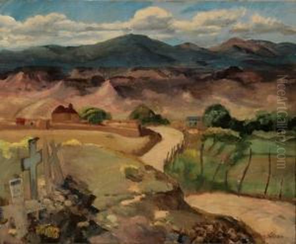 Crosses Near San Ildefonso Oil Painting by John French Sloan