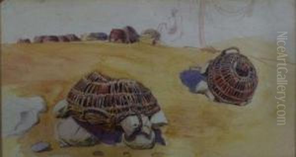 Lobster Pots Oil Painting by Frederick Albert Slocombe