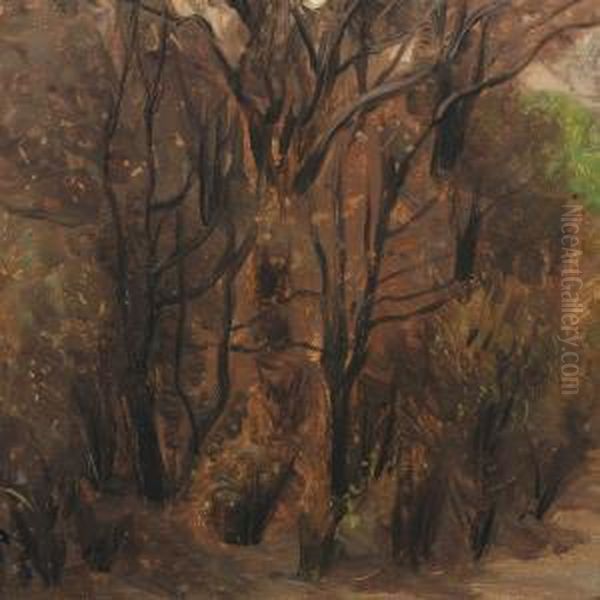 Forest Scenery Oil Painting by Agnes Slott-Mrller