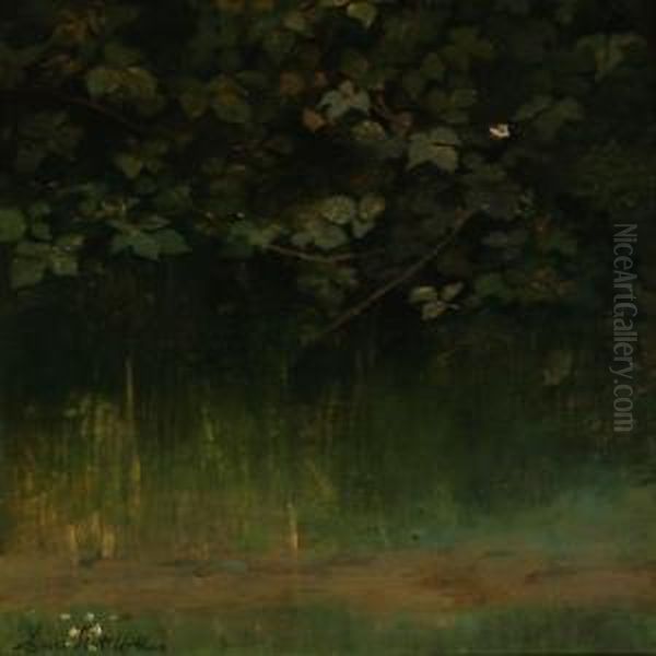 A Blackberry Thicket Oil Painting by Agnes Slott-Mrller