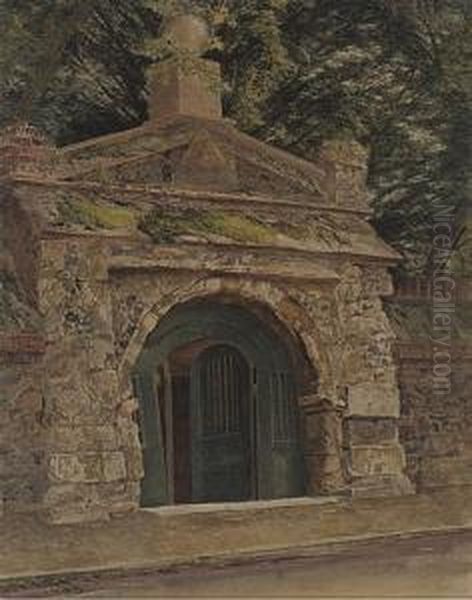 The Gateway At Merton Abbey Oil Painting by Charles John Smart