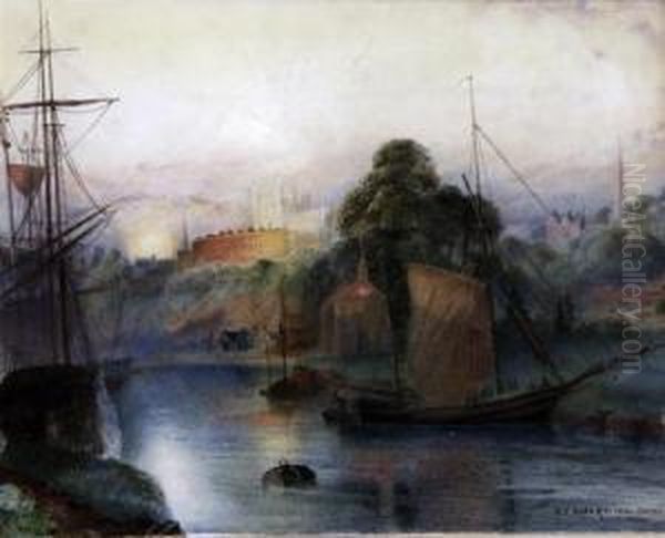 Exeter Cathedral Oil Painting by Charles John Smart