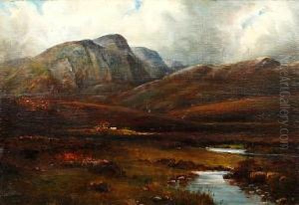 Highland Stream, And Another Similar Oil Painting by John Smart