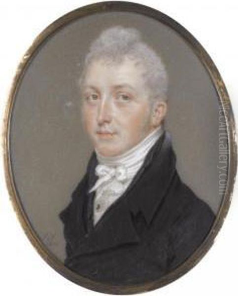 Portrait Of The Reverend Christopher William Baldrey Jeaffreson (1770-1846) Oil Painting by John I Smart