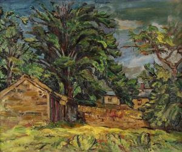 Farm Buildings Oil Painting by Rowley Smart