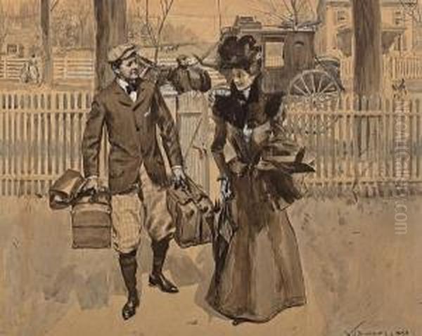 Couple Returning From A Trip Oil Painting by William Thomas Smedley