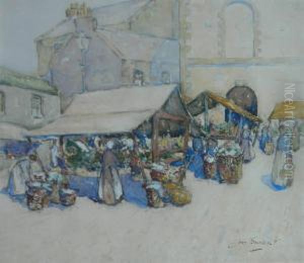 Market-day Keswick Oil Painting by John Smellie