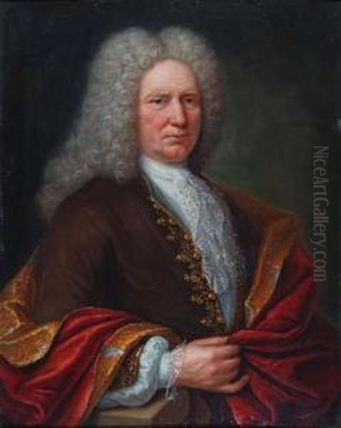 Powdered Wig Oil Painting by John Smibert