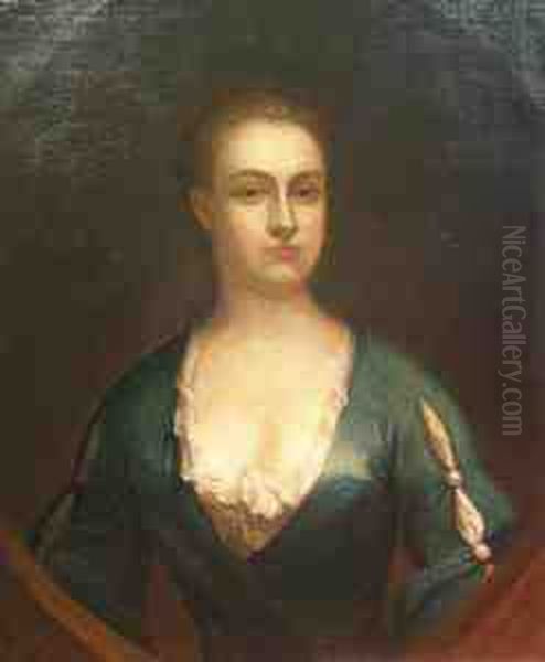 Portrait Of A Lady In A Painted Cartouche, Said To Be Mrs.clark Oil Painting by John Smibert