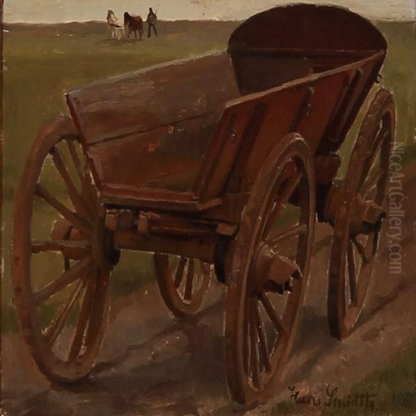 An Old Horse Wagon Oil Painting by Hans Ludvig Smidth