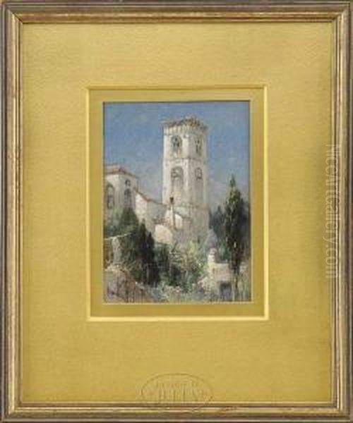 Cathedral Tower, Ravello, Italy Oil Painting by James David Smillie