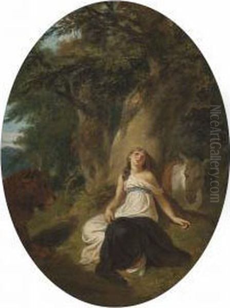 Una And The Lion Oil Painting by Robert Smirke