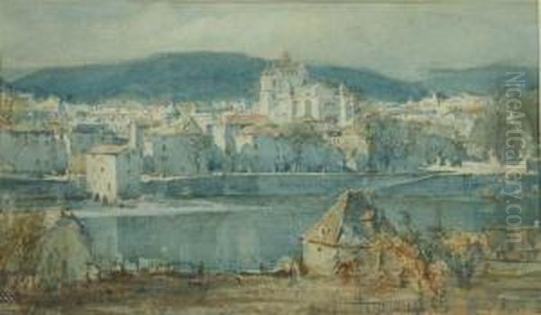 View Of Cahors Oil Painting by Arthur Reginald Smith