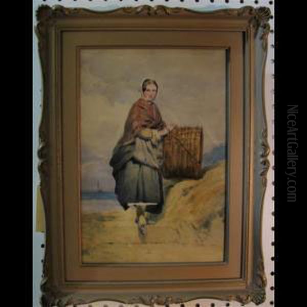 Fisher Girl Oil Painting by Thomas Smith Cafe