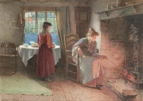 Toast On The Hearth Oil Painting by Carlton Alfred Smith