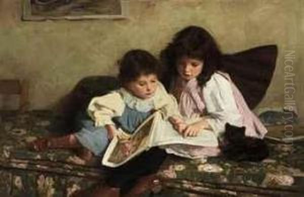 The First Lesson Oil Painting by Carlton Alfred Smith