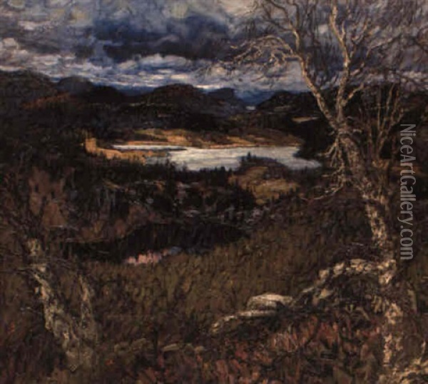 Hoststamning, Angermanland Oil Painting - Helmer Osslund